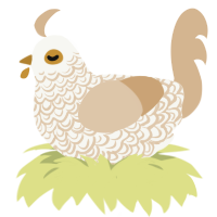 麻酱, a white and beige chicken with a double-lace pattern