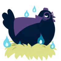 A tumblr chicken with a half-lace pattern