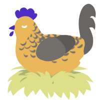 A honey and grey chicken with a half-lace pattern