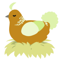 A ochre and apple chicken with a neck-band pattern