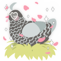 A grey and silver chicken with a lace pattern