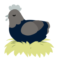 A tumblr and grey chicken with a head pattern