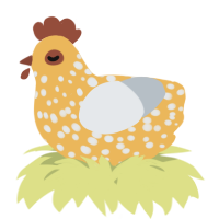 A honey and mist chicken with a speckle pattern