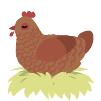A brown and russet chicken with a lace pattern