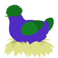 A indigo and leaf chicken