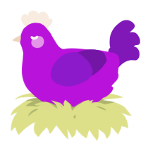 A amethyst and violet chicken