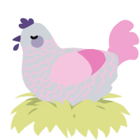 A mist and pink chicken with a lace pattern