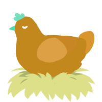 Butterscotch, a ochre and orange chicken