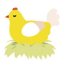 A yellow and cream chicken