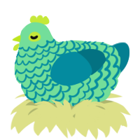 A spring and sea chicken with a lace pattern
