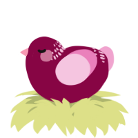 A maroon and pink chicken with a neck-band pattern