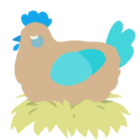 A beige and aqua chicken