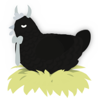 A sable and black chicken with a lace pattern