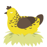 banana, a yellow and bark chicken with a half-lace pattern