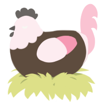 A bark and rose chicken with a head pattern
