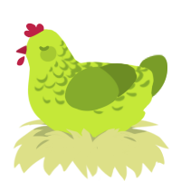 A lime and chartreuse chicken with a half-lace pattern