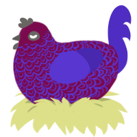 why, a wine and indigo chicken with a double-lace pattern