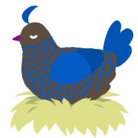 (unnamed), a bark and ultramarine chicken with a lace pattern