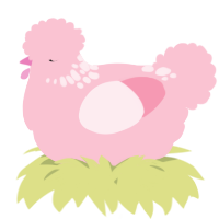 A rose chicken with a neck-speckle pattern