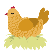 A honey and ochre chicken with a lace pattern