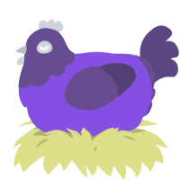 A blurple and overcast chicken with a head pattern