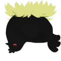 Mothman, a black chicken with a head pattern