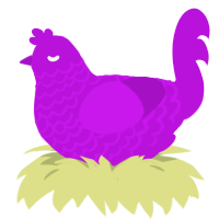 Thysen, a amethyst chicken with a lace pattern