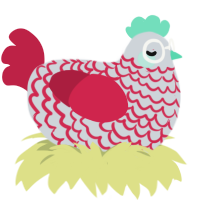 Offbrand Toothpaste, a mist and crimson chicken with a lace pattern