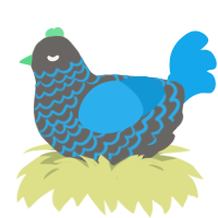 (unnamed), a grey and sky chicken with a lace pattern