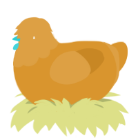 Oasis, a orange chicken with a head pattern