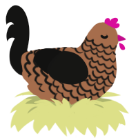 Cookie Sheet, a brown and black chicken with a lace pattern