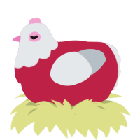 A crimson and mist chicken with a head pattern