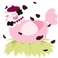 A rose chicken with a head pattern