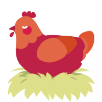 (unnamed), a crimson and vermilion chicken with a head pattern