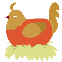 Spaghetti O, a vermilion and gold chicken with a head pattern