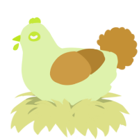 A apple and gold chicken