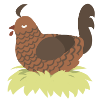 A brown and bark chicken with a lace pattern