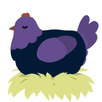 A tumblr and overcast chicken with a head pattern