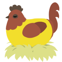 A yellow and russet chicken with a head pattern