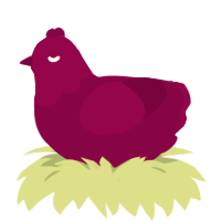 Maroon 8000, a maroon chicken with a head pattern