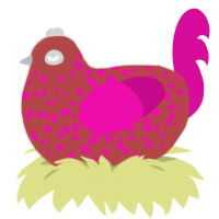 Strawberry Bread, a red and fuchsia chicken with a speckle pattern