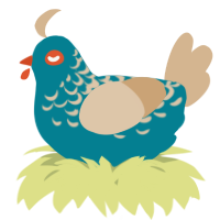 A sea and beige chicken with a half-lace pattern