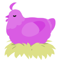 A orchid chicken with a head pattern