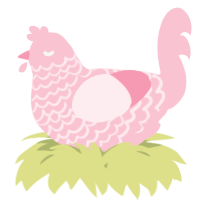 A rose chicken with a lace pattern