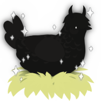 A black and sable chicken with a half-lace pattern