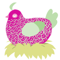 Rokuryu, a fuchsia and gluppy chicken with a double-lace pattern