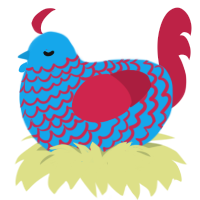 God bless America, a sky and crimson chicken with a lace pattern