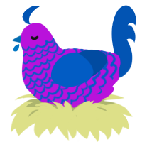 8010 enstars, a amethyst and ultramarine chicken with a lace pattern