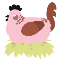 A rose and russet chicken with a neck-band pattern