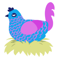 Wants To Dance, a sky and orchid chicken with a lace pattern